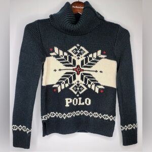 Polo by Ralph Lauren Women's Dark Blue Cowl Neck Sweater